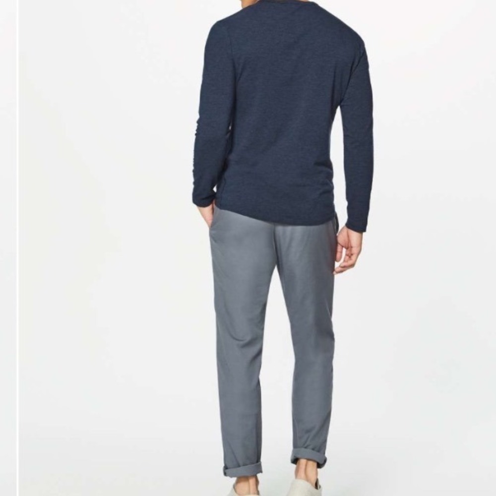 Lululemon 5 Year Basic Long Sleeve Shirt Mens L Navy Blue Athletic Crew Neck